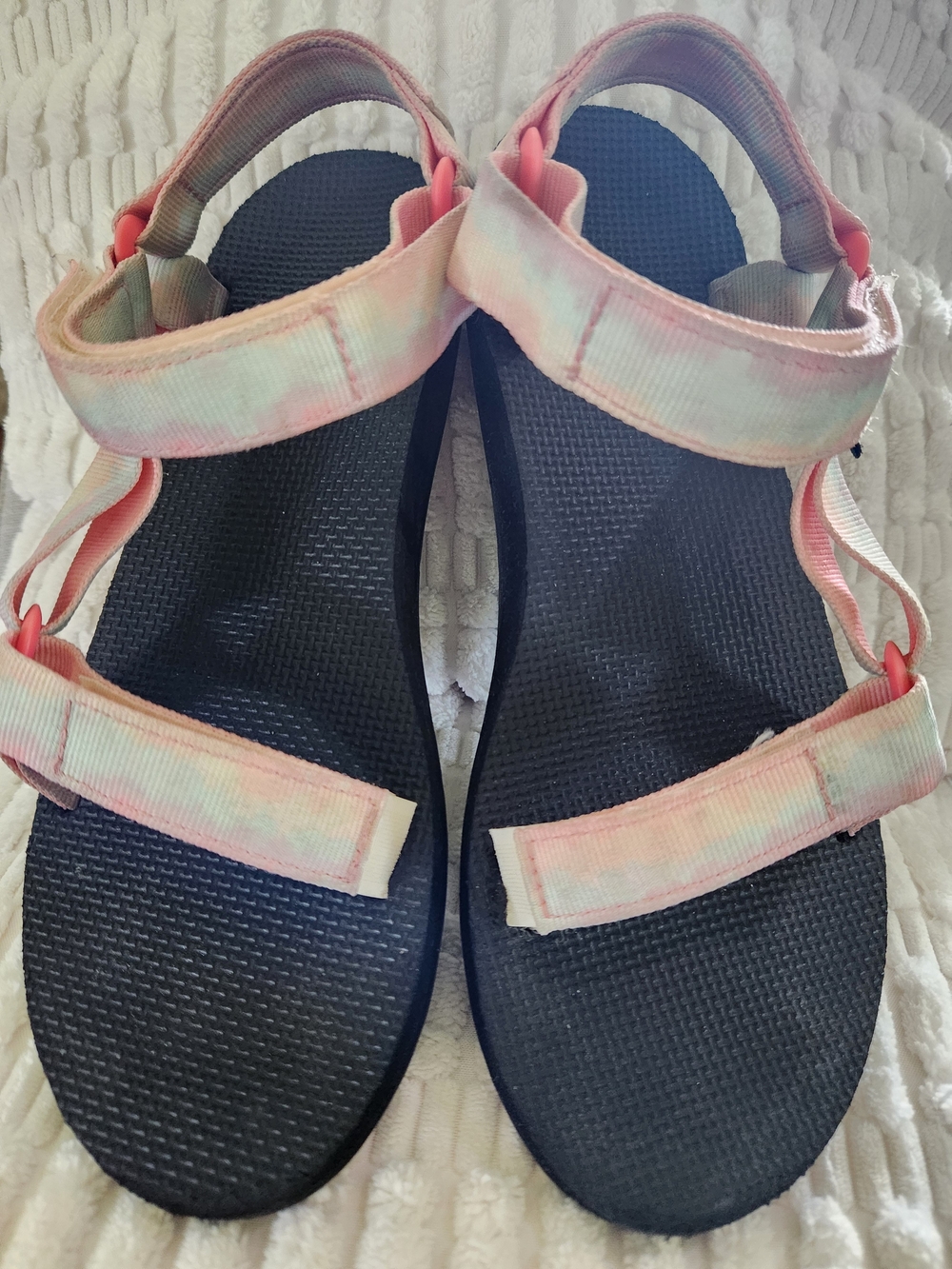Teva Pastel Tie-Dye Strap Sandals with Black Footbed
